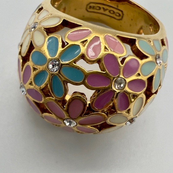 Coach Floral Dome Ring with Pastel Enamel - Picture 3 of 5